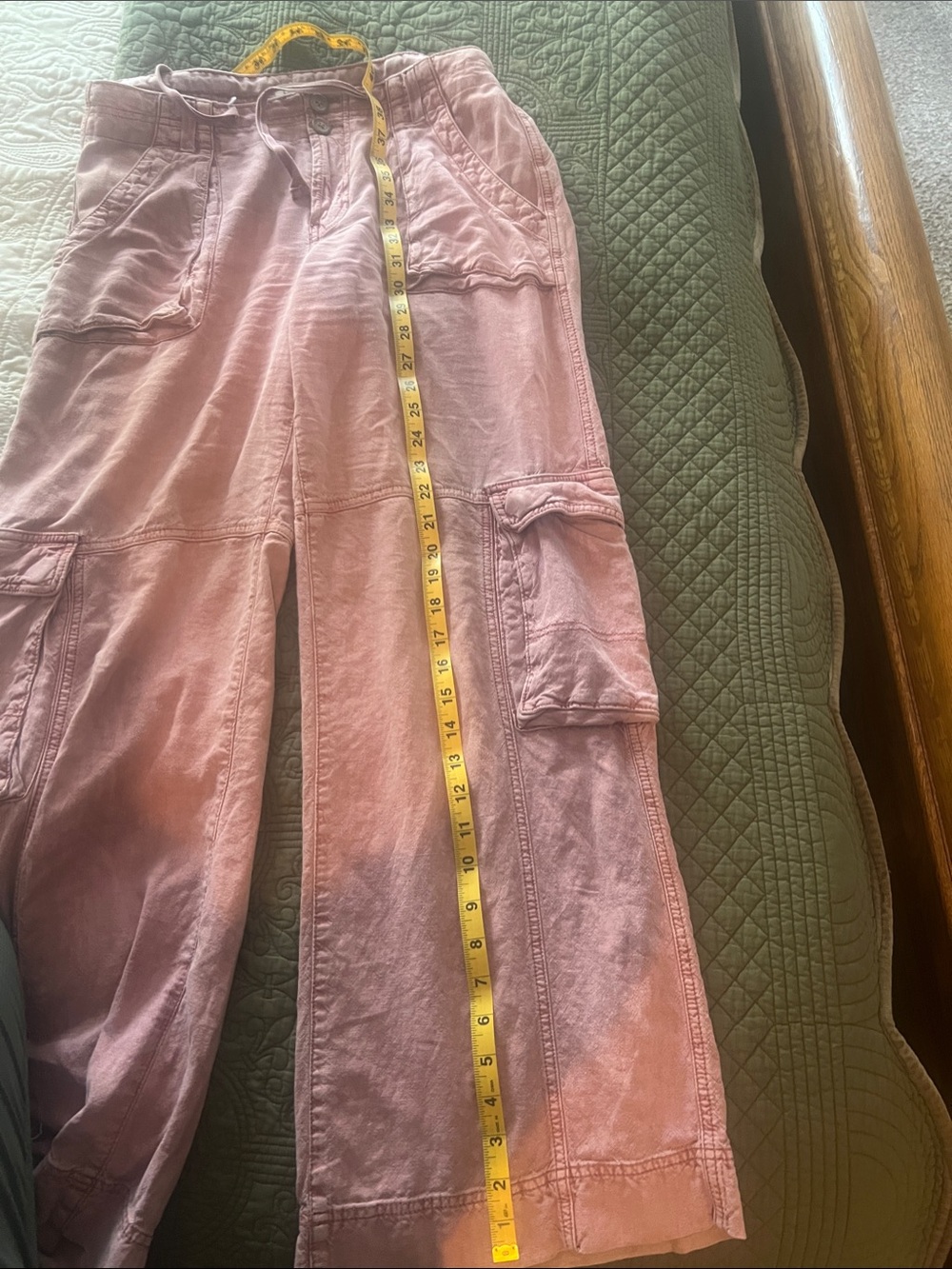 Pilcro/Anthropologie linen blend Rose Pink Denim Pants with - Picture 8 of 13